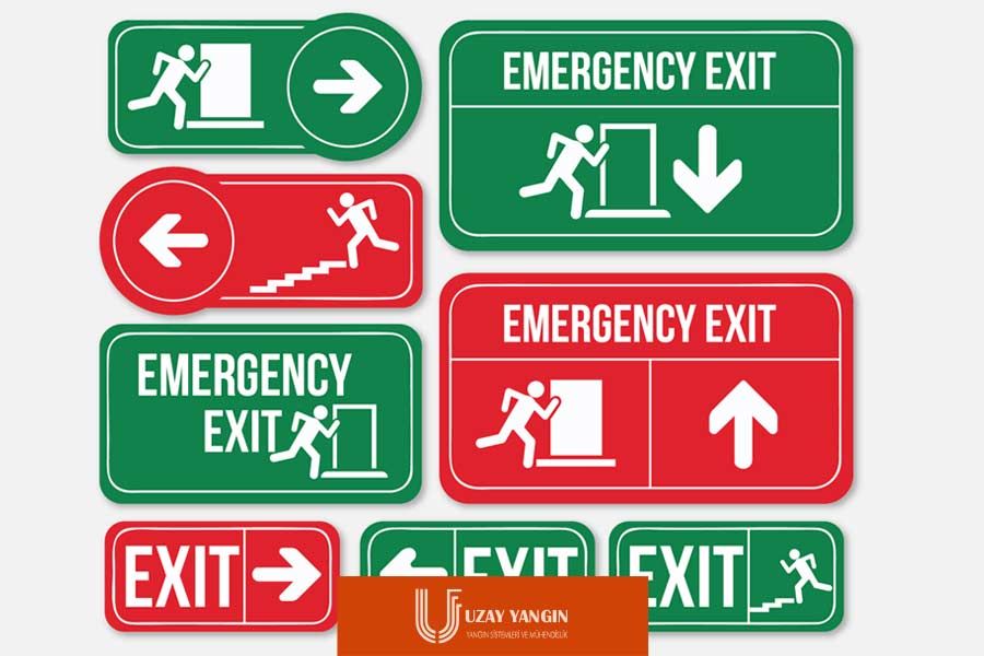 Acil Durum Yönlendirme İşaretleri - Uzay Yangın